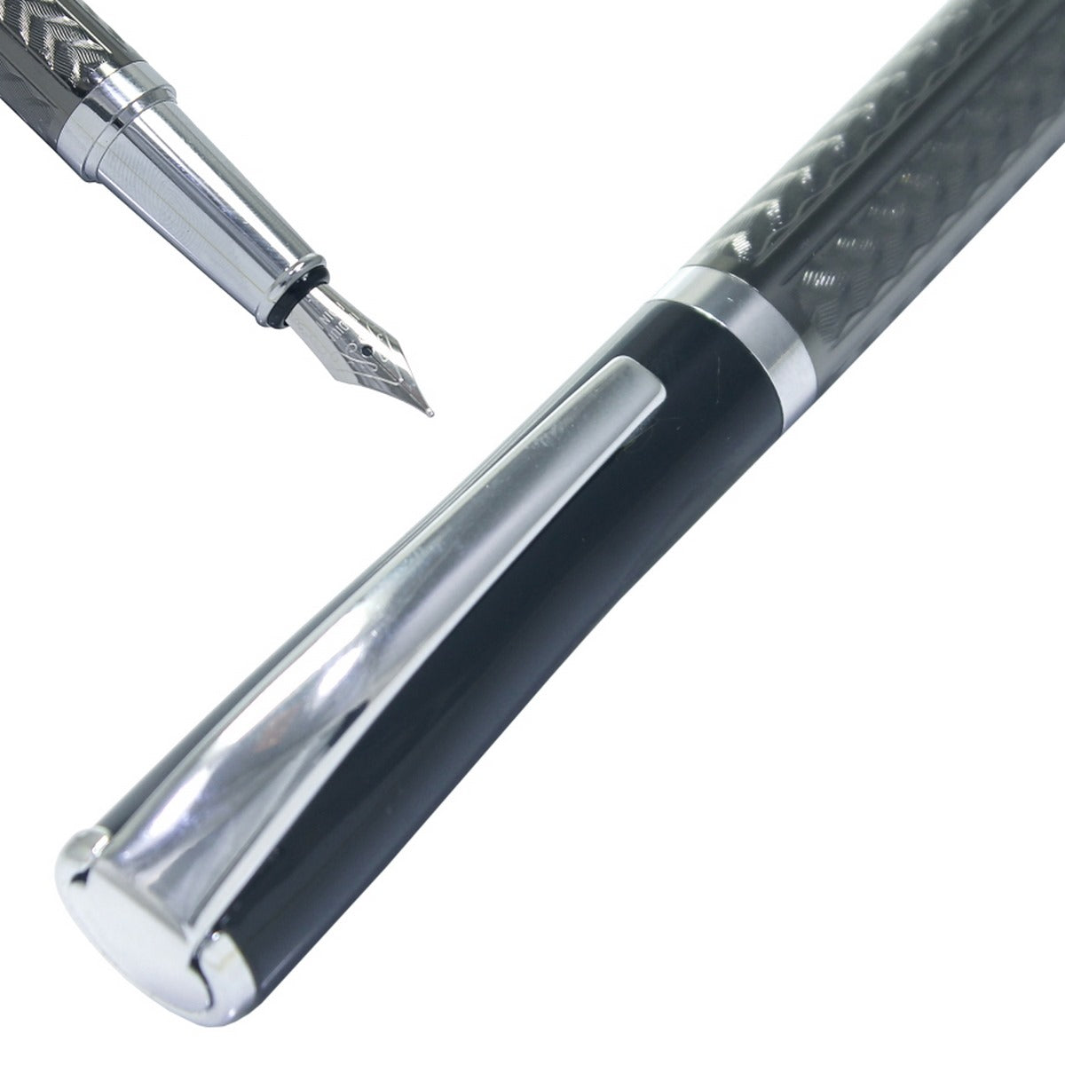 Grey Color Fountain Pen with Silver Clip - Perfect for Gifting, Luxurious Pen for Writers