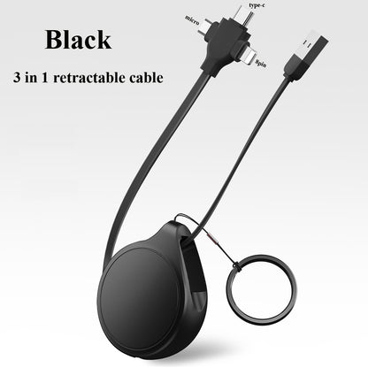Personalized Retractable 3in1 Data cum Charging Cable - For Corporate Gifting, Return Gift, Event Gifting, Promotional Item, Exhibition Gifting - LO-GC25