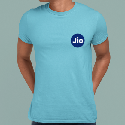 Personalized Sky Blue Round Neck Promotional T-Shirt for Corporate Gifting, Office Sports, Events, Festivals