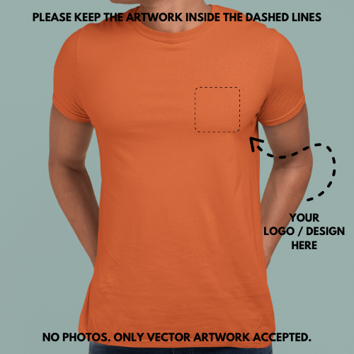 Personalized Orange Round Neck Promotional T-Shirt for Corporate Gifting, Office Sports, Events, Festivals