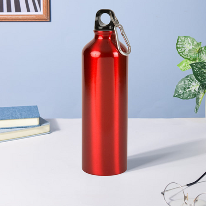 Personalized Red Aluminium Water Bottle Multicolor UV Printed - 750ml - For Return Gift, Corporate Gifting, Office or Personal Use