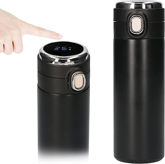 Personalized Premium Black Temperature Vaccum Flask - Laser Engraved