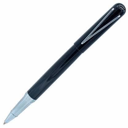 Executive Black Color Roller Ball Pen with Silver Clip - For Office, College, Personal Use