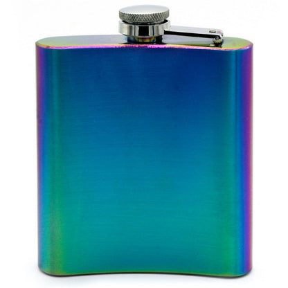 Rainbow Stainless Steel Hip Flask 7oz - For Corporate Gifting, Return Gift, Personal Use JA70ZMC
