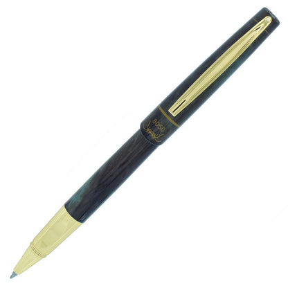 Dark Blue & Marron Color Roller Ball Pen with Golden Clip - For Office, College, Personal Use