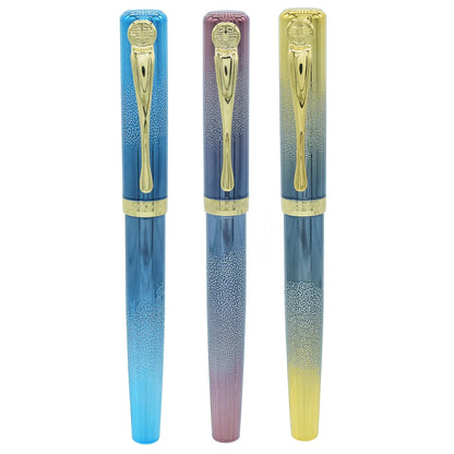 Multi Color Fountain Pen with Golden Clip - Perfect for Gifting, Luxurious Pen for Writers