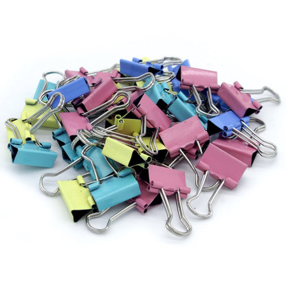 Set of 40 Pcs Binder Clips Assorted Colors 19mm - For Shops, Schools, Corporates, Office Use JABCC19MM