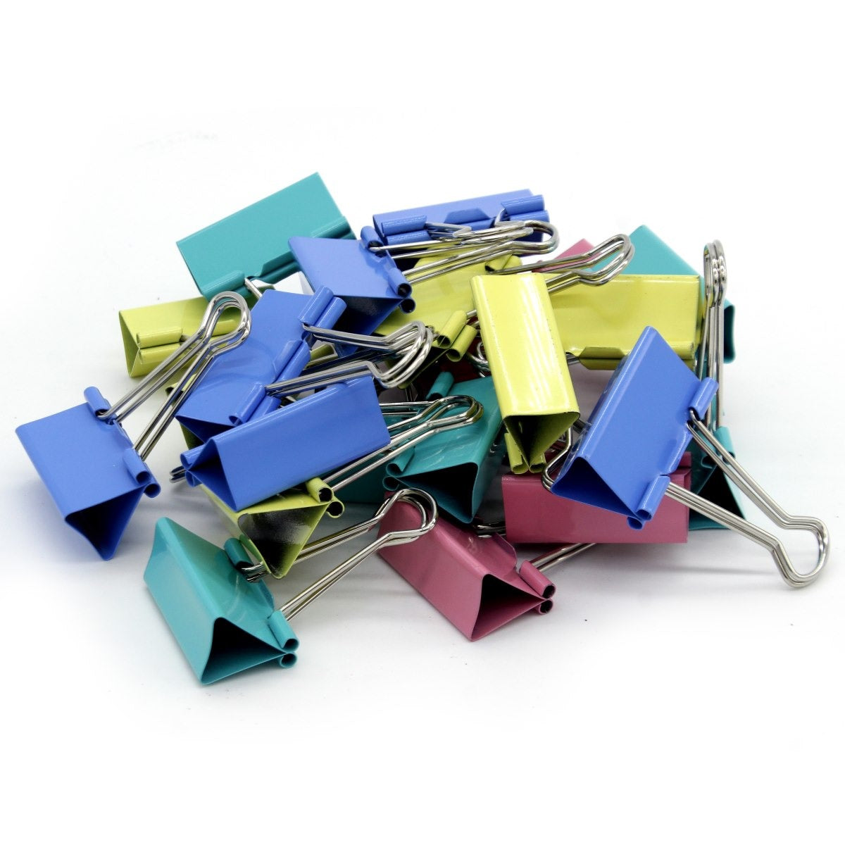 Set of 24 Pcs Binder Clips Assorted Colors 41mm - For Shops, Schools, Corporates, Office Use