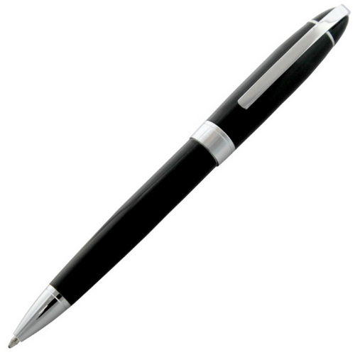 Sleek Black Ball pen with Silver Clip and Lining - For Office, College, Personal Use - Bhopal-JA517BPBKSC