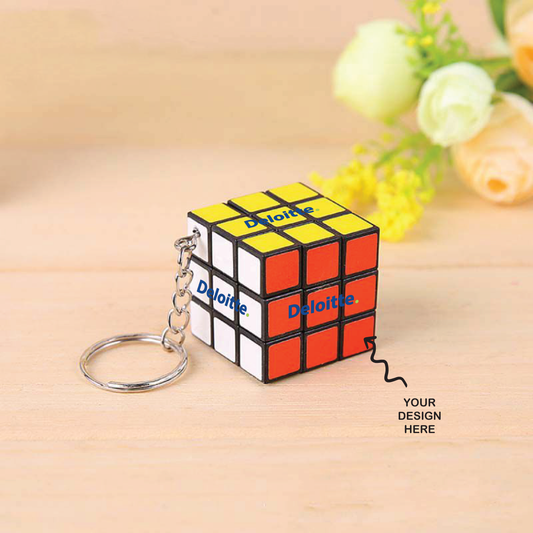 Personalized Keychain Rubik's Cube - For Client, Dealer, or Corporate Gifting, Events Promotional Freebie