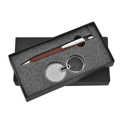 Pen and Keychain 2in1 Combo Gift Set - For Employee Joining Kit, Corporate, Client or Dealer Gifting, Promotional Freebie JKSR101
