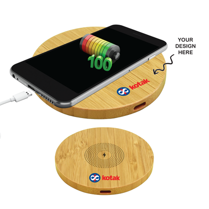 Personalized Enwood Wooden Wireless Charger - For Corporate Gifting, Event Gifting, Freebies, Promotions - HK10202