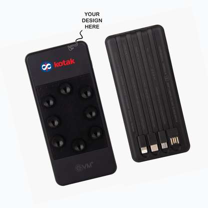 Personalized Black 10000mAh Power Bank - For Corporate Gifting, Event Gifting, Freebies, Promotions - Enbound HK-424