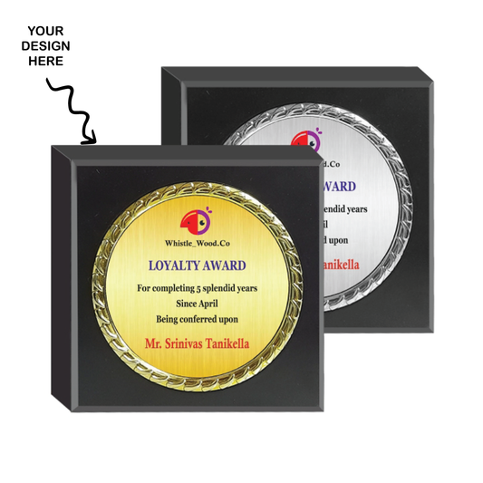 Personalized Square Metal Plate Memento - For Employee Reward and Recognition, Corporate Gifting, Award Shows, Sports Event, Competition, Students Reward - MA10663