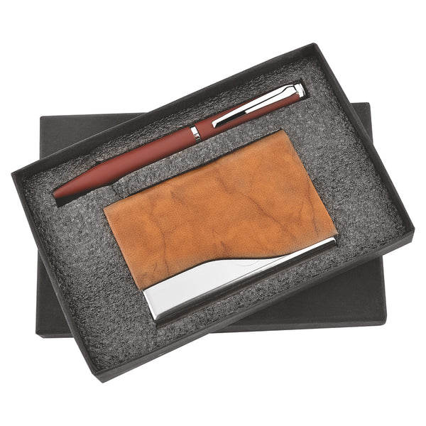 Pen and Cardholder 2in1 Combo Gift Set - For Employee Joining Kit, Corporate, Client or Dealer Gifting, Promotional Freebie JKSR115