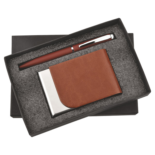 Pen and Cardholder 2in1 Combo Gift Set - For Employee Joining Kit, Corporate, Client or Dealer Gifting, Promotional Freebie JKSR116