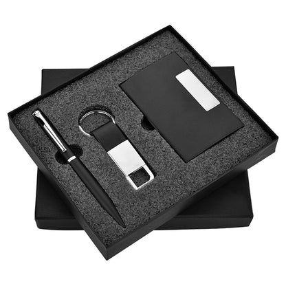 Pen, Keychain and Cardholder 3in1 Combo Gift Set - For Employee Joining Kit, Corporate, Client or Dealer Gifting, Promotional Freebie JKSR127