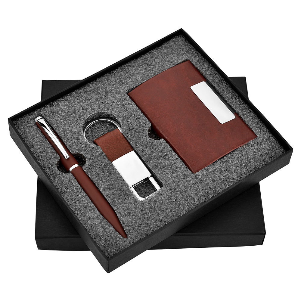 Pen, Keychain and Cardholder 3in1 Combo Gift Set - For Employee Joining Kit, Corporate, Client or Dealer Gifting, Promotional Freebie JKSR126