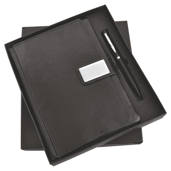 Black Notebook Diary and Pen 2in1 Combo Gift Set - For Employee Joining Kit, Corporate, Client or Dealer Gifting, Events Promotional Freebie JKSR145