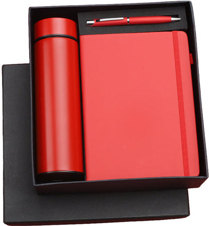 Red 3in1 Combo Gift Set Notebook Diary, Round Pen, and Bottle - For Employee Joining Kit, Corporate, Client or Dealer Gifting JKSR184
