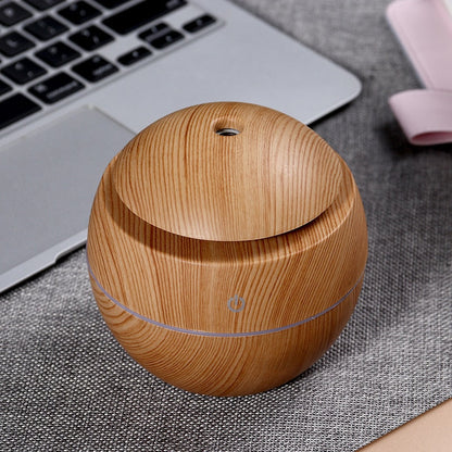 Personalized Light Brown Wooden Finish Aroma Diffuser Humidifier - For Office Use, Personal Use, or Corporate Gifting