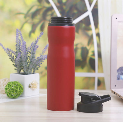 Red Steel Sports Sipper Water Bottle Laser Engraved - 750ml - For Return Gift, Corporate Gifting, Office or Personal Use