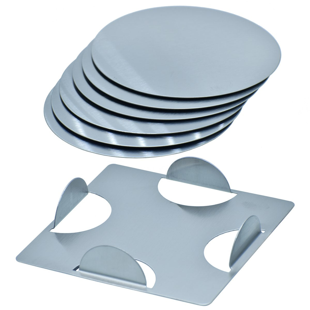 Set of 6 Steel Round Tea Coaster - For Corporate Gifting, Office Use, Personal Use, Return Gift