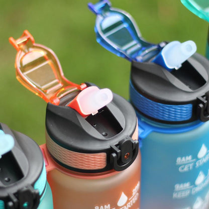 1000ml Motivational Gym, Yoga, Home, Travel Water Bottle - Assorted Colors - For Return Gift, Sports Day Gift