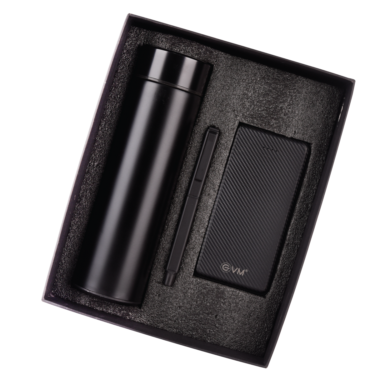 Black 3in1 Powerbank, Bottle, and Pen Combo Gift Set - For Employee Joining Kit, Corporate, Client or Dealer Gifting HK37461