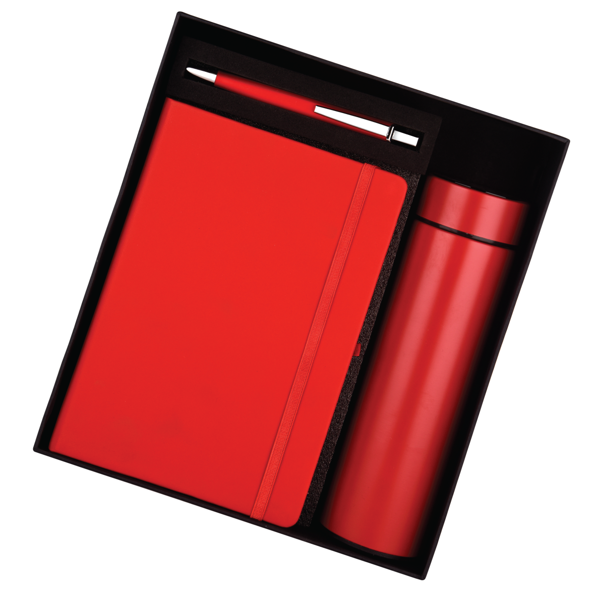 Red 3in1 Gift Set Notebook Diary, Bottle, and Pen - For Employee Joining Kit, Corporate, Client or Dealer Gifting HKCR
