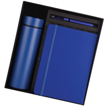 Royal Blue Color 3in1 Combo Gift Set Notebook Diary, Pen, and Bottle - For Employee Joining Kit, Corporate, Client or Dealer Gifting HK66