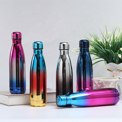 Personalized Rainbow Cola Shape Water Bottle Laser Engraved - Assorted Colors - 750ml - For Return Gift, Corporate Gifting, Office or Personal Use