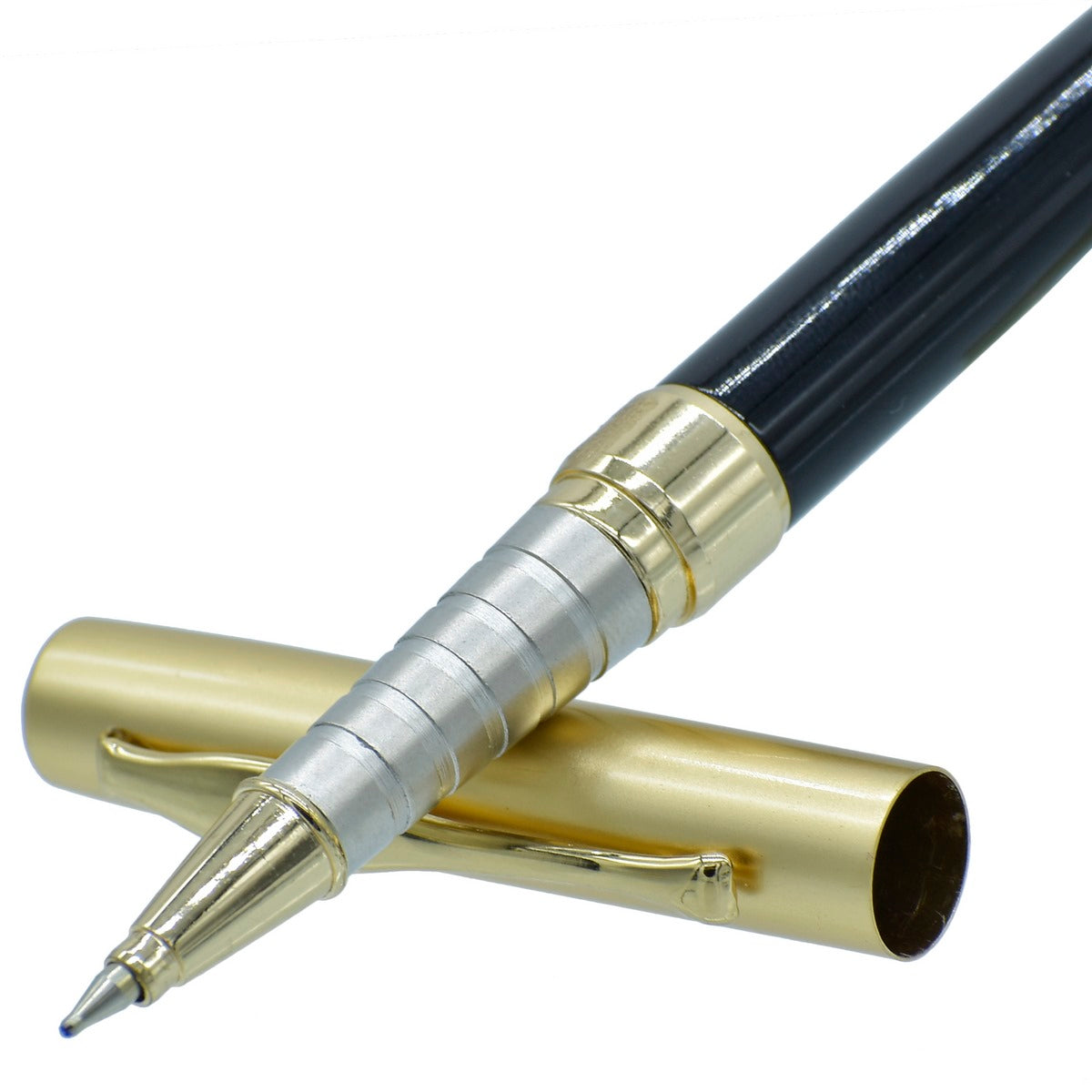 Black Color Ball Pen with Half Golden Clip - For Office, College, Personal Use - Kochi