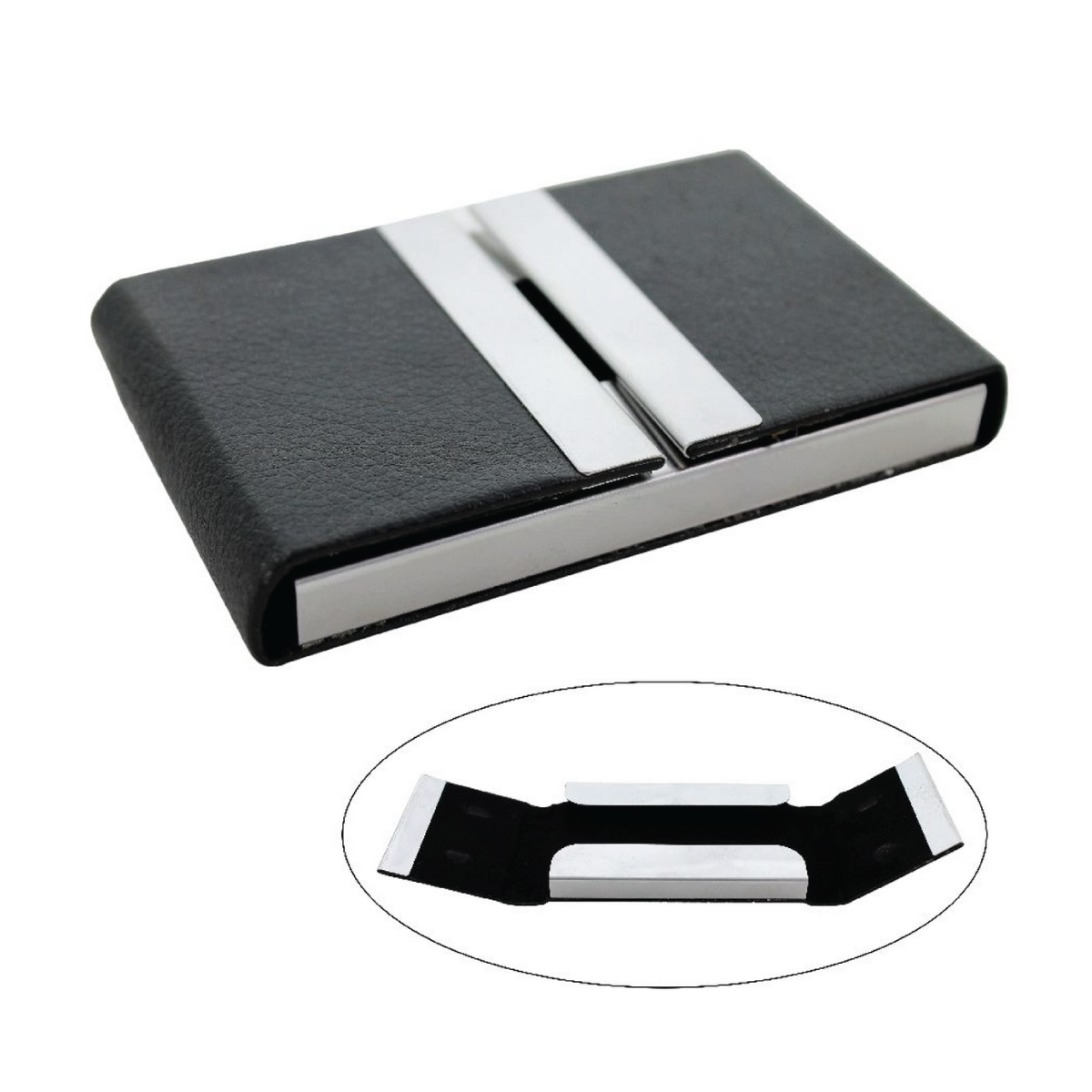 Black Magnetic Business Visiting Card Holder Both Side Open - For Corporate Gifting, Event Gifting, Freebies, Promotions JA15