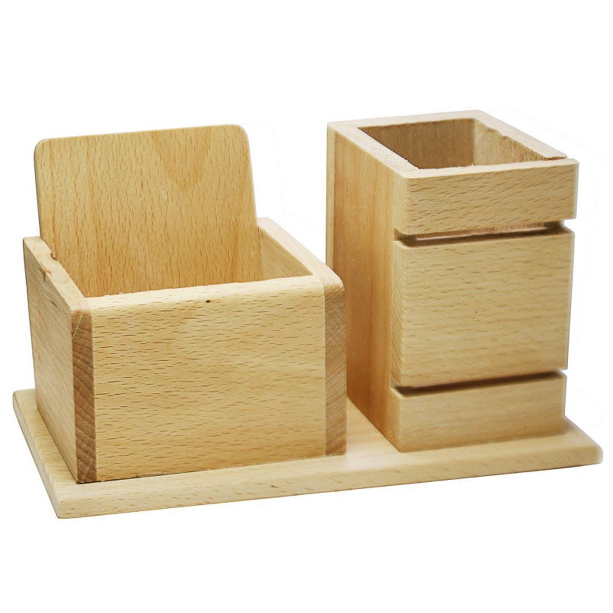 Light Brown Multipurpose Wooden Pen Stand - For Corporate Gifting, Events Promotional Freebie