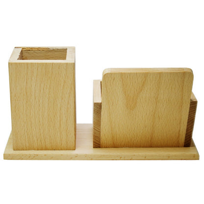Light Brown Multipurpose Wooden Pen Stand - For Corporate Gifting, Events Promotional Freebie