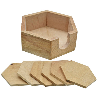 Set of 6 Wooden Tea Coaster - For Corporate Gifting, Office Use, Personal Use, Return Gift JAJP77