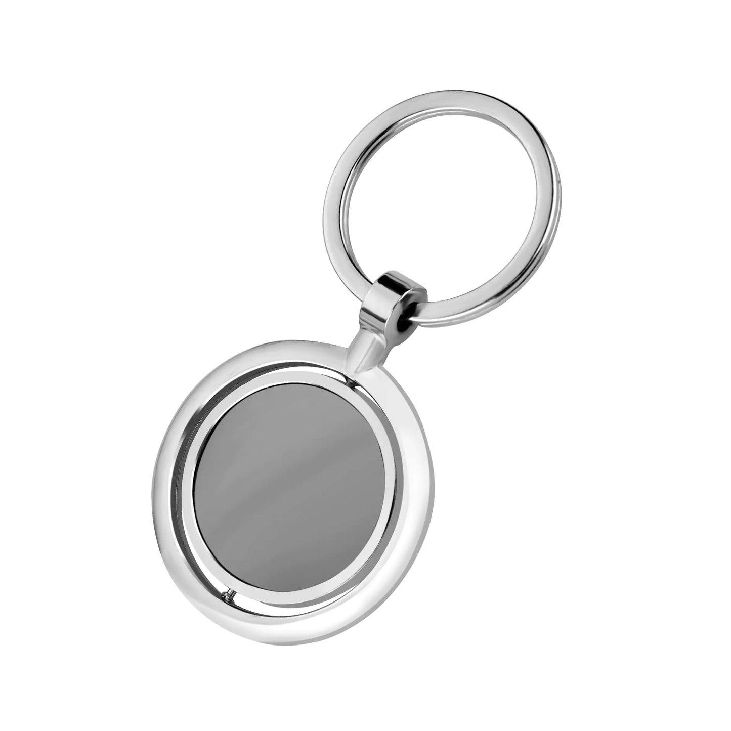 Rotating Steel Finish Metal Keychain - For Employee, Client, Dealer, or Corporate Gifting, Events Promotional Freebie JKC12