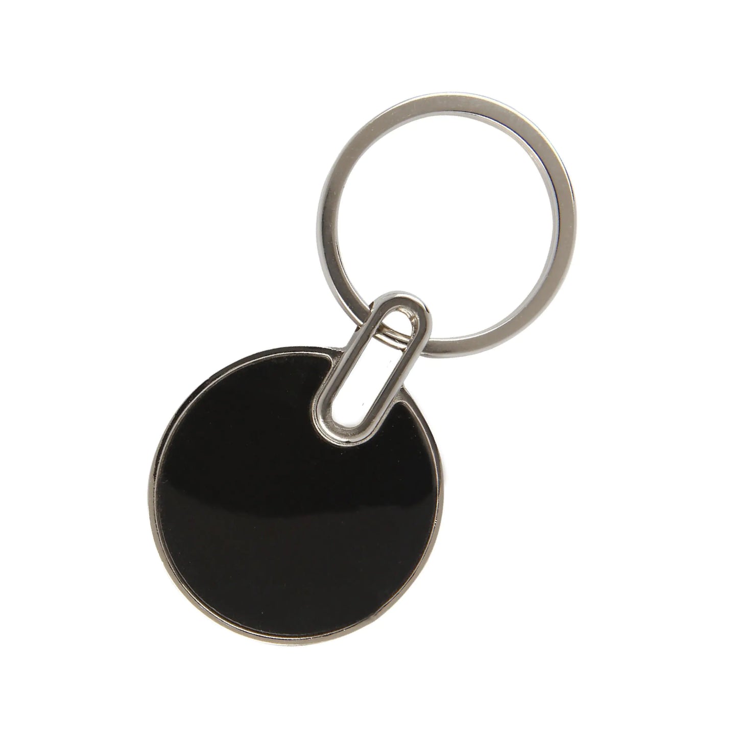 Round Black Finish Metal Keychain - For Employee, Client, Dealer, or Corporate Gifting, Events Promotional Freebie JKC3