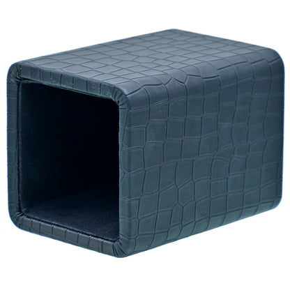 Black Square Shape Crocodile Leather Pen Stand - For College, Shops, Office Use, Corporate Gifting, Promotions JALPSS01