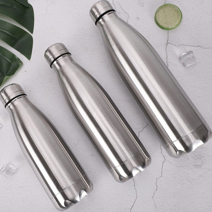 Steel Double Wall Cola Shape Water Bottle - Hot and Cold - 500ml