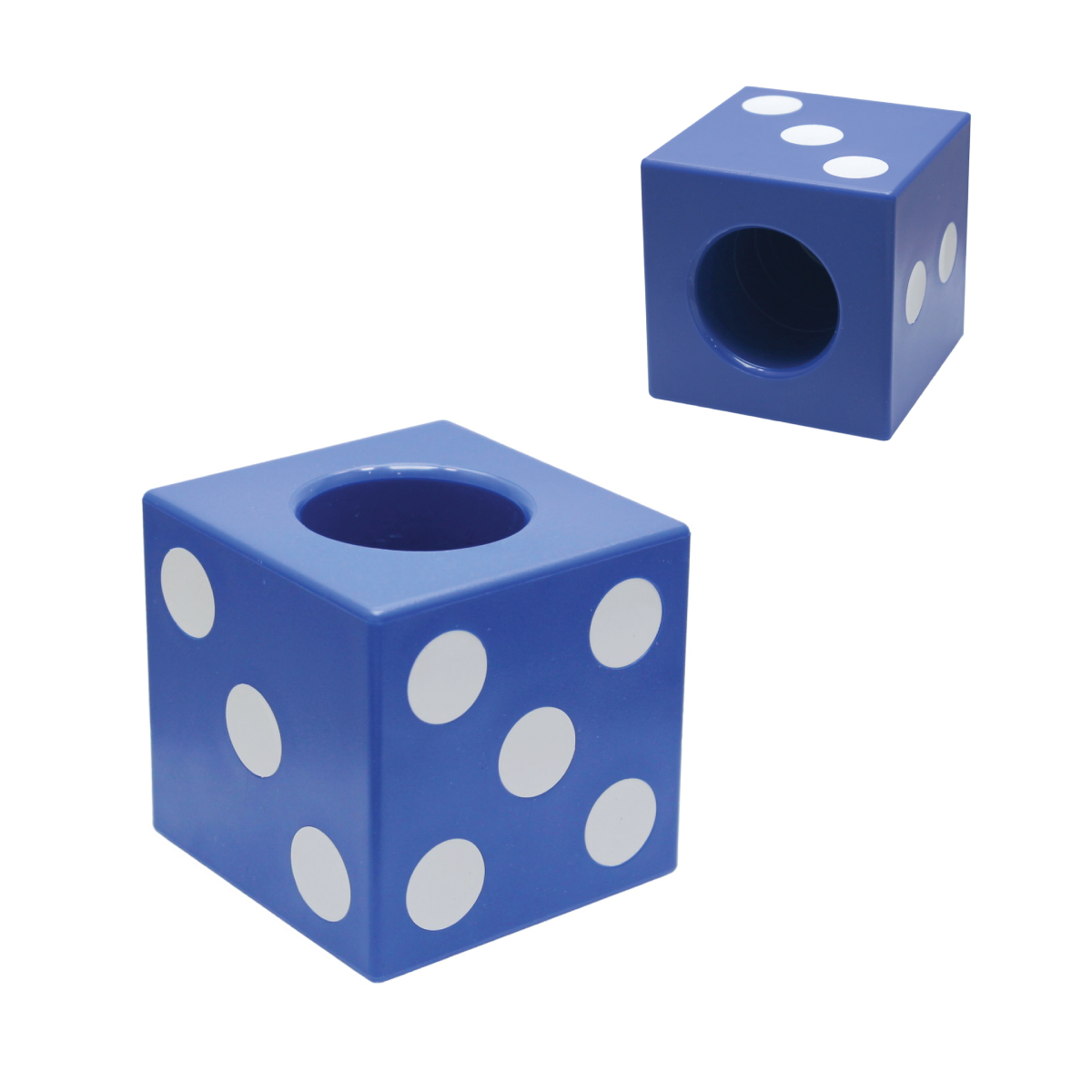 Blue Plastic Pen Stand cum Dice - For Corporate Gifting, Events Promotional Freebie, Office Use