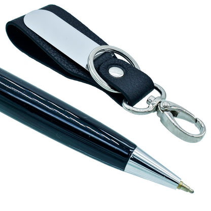 Black 2in1 Pen and Keychain Gift Set - For Employee Joining Kit, Corporate, Client or Dealer Gifting JASET9418BK