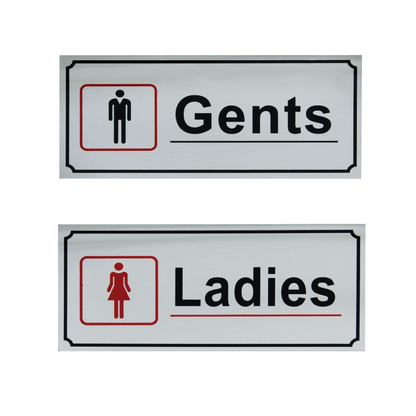 Aluminum Gents and Ladies Toilet Sign Board Sticker - For Hospitals, Schools, Corporates, Offices JAGSALB-4/JAGSALB-3