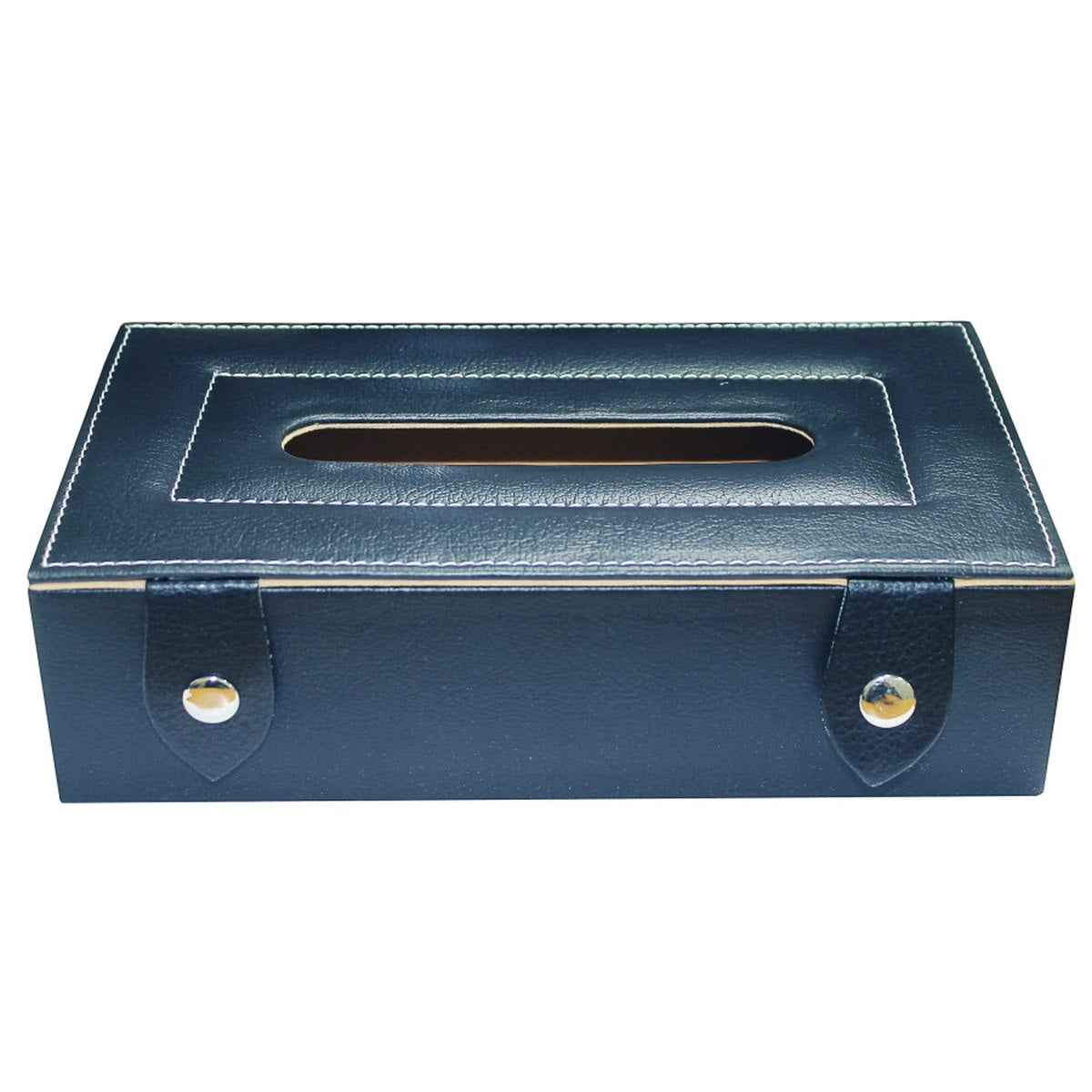 Black Leather Tissue Paper Holder - For Office Use, Personal Use, Corporate Gifting, Return Gift JATBLS
