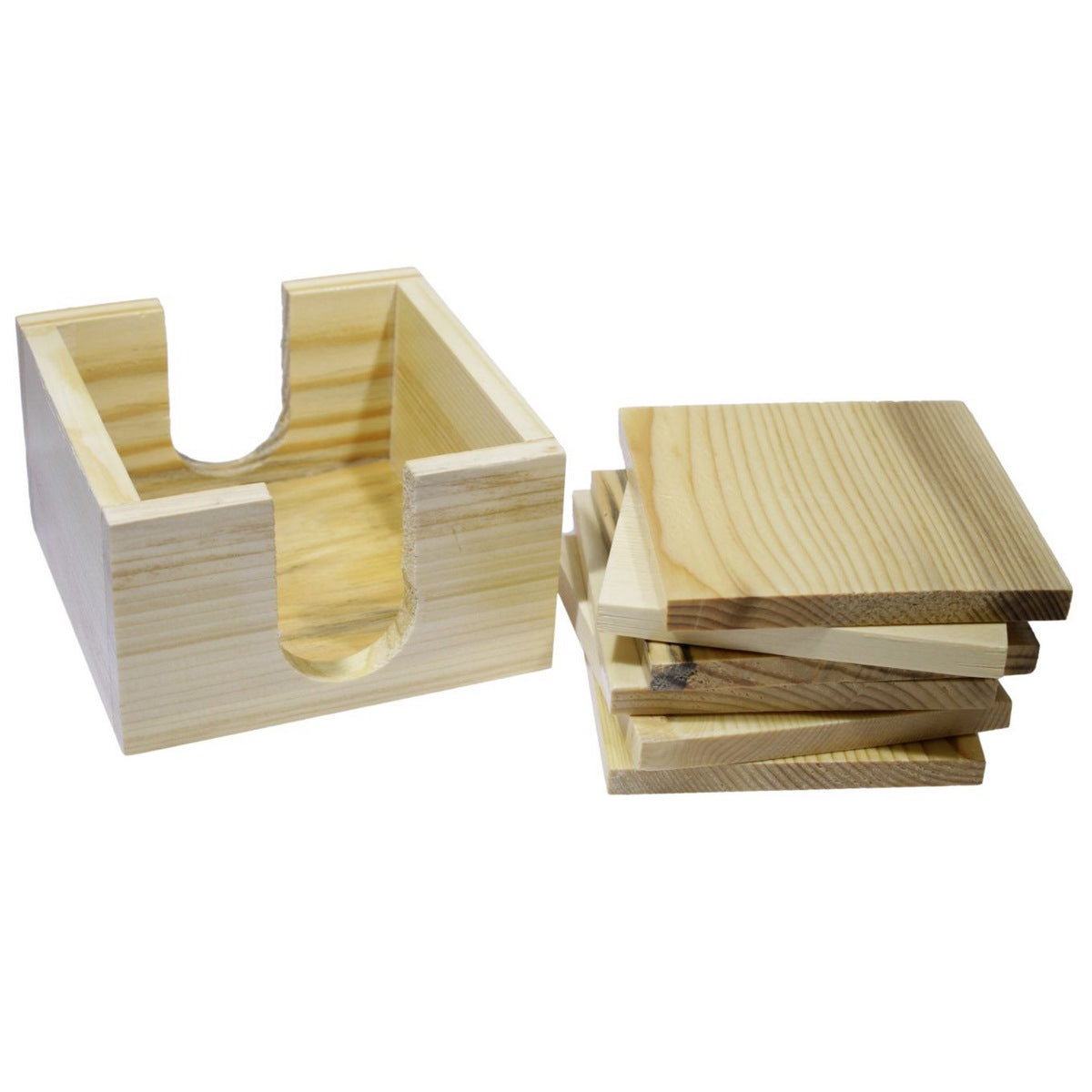 Set of 6 Square Wooden Tea Coaster - For Corporate Gifting, Office Use, Personal Use, Return Gift JATC105B