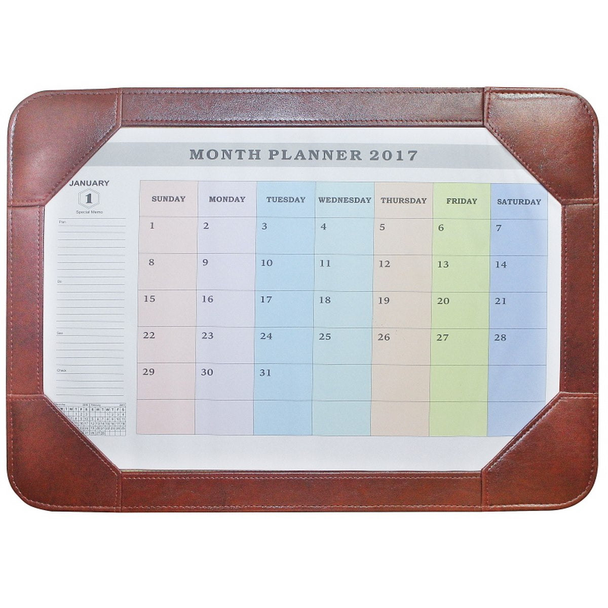 Brown Table Monthly Planner - For Shops, Schools, Corporates, Office Use JATMPB01/S00