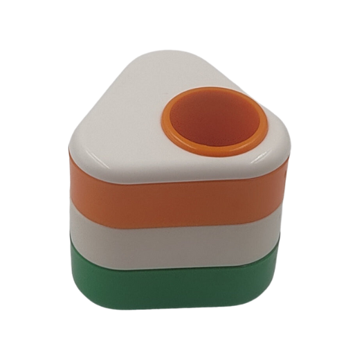 Tricolor Plastic Pen Stand cum Stationery Holder - For Corporate Gifting, Events Promotional Freebie, Independence Day Gift, Republic Day Gift Item