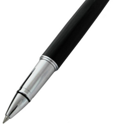 Half Black and Silver Color Roller Ball Pen with Silver Clip - For Office, College, Personal Use