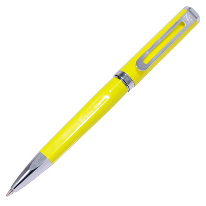 Yellow Ball Pen with Silver clip - For Office, College, Personal Use - Goa